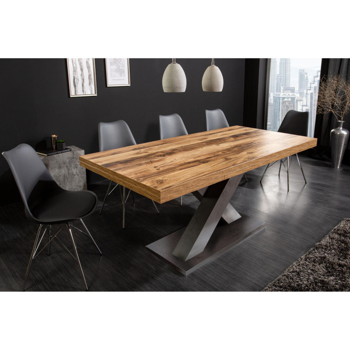 ESSTISCH MONTREAL Plankeneiche Natur 180/280 cm - Braun, Holz (90/180/76cm) - riess-ambiente