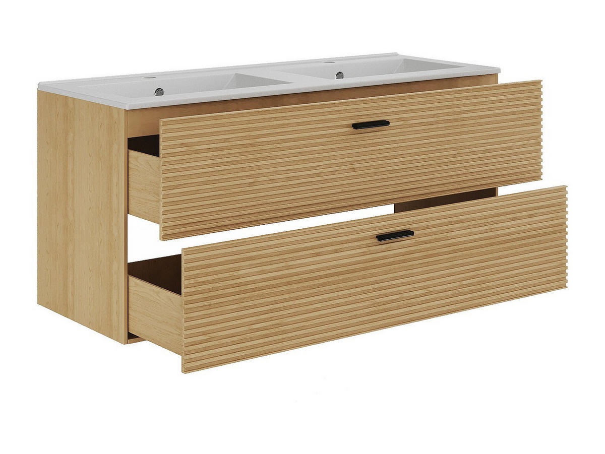 EINZELWASCHTISCH - 120 cm x 46 cm - Holz, Platte - Naturfarben Hell - SARONE - Naturfarben, Holz (120/55/46cm) - Vente-Unique