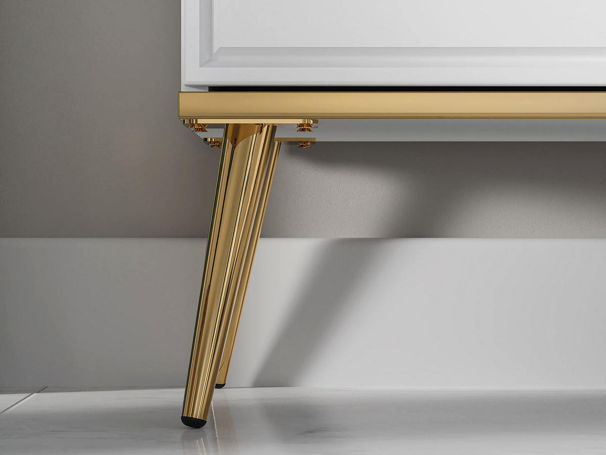 LOWBOARD – 160 cm – Goldin – Weiß Hochglanz - Weiß Hochglanz, Holzwerkstoff (160/54/40cm) - hi-markt