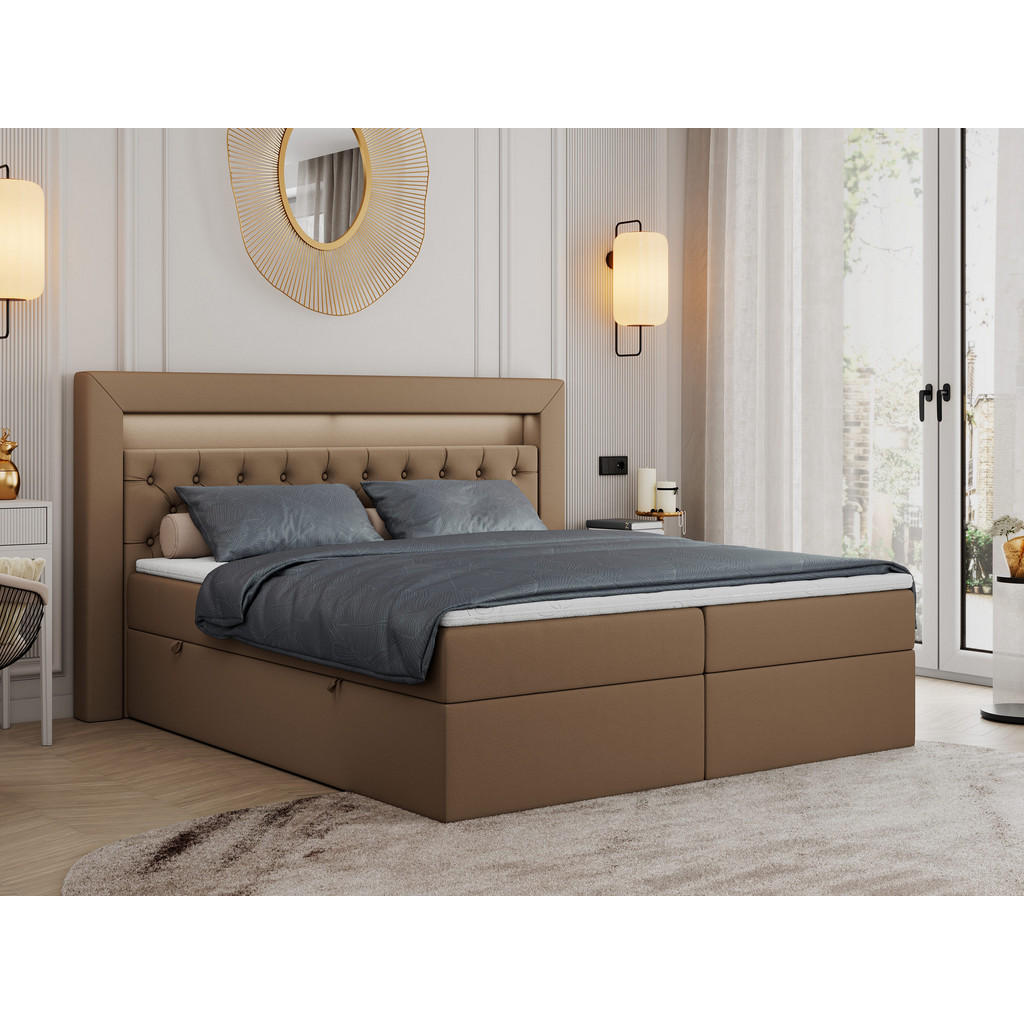 Thumbnail - MKS Boxbett, Braun, Textil, 2-Sitzer, H4, Rechteckig, 180x200 cm, Schlafzimmer, Betten, Boxspringbetten