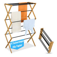 SUŠIAK na prádlo - viacfarebná, kov/drevo (73/115/33cm) - Relaxdays