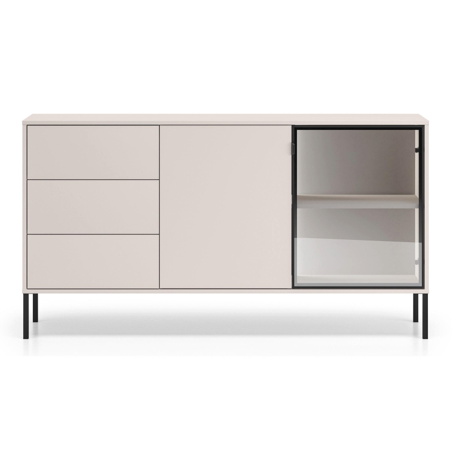 SIDEBOARD Barnee Kaschmir 160 cm - Taupe/Schwarz, Holzwerkstoff/Metall (160/86/40cm) - Selsey
