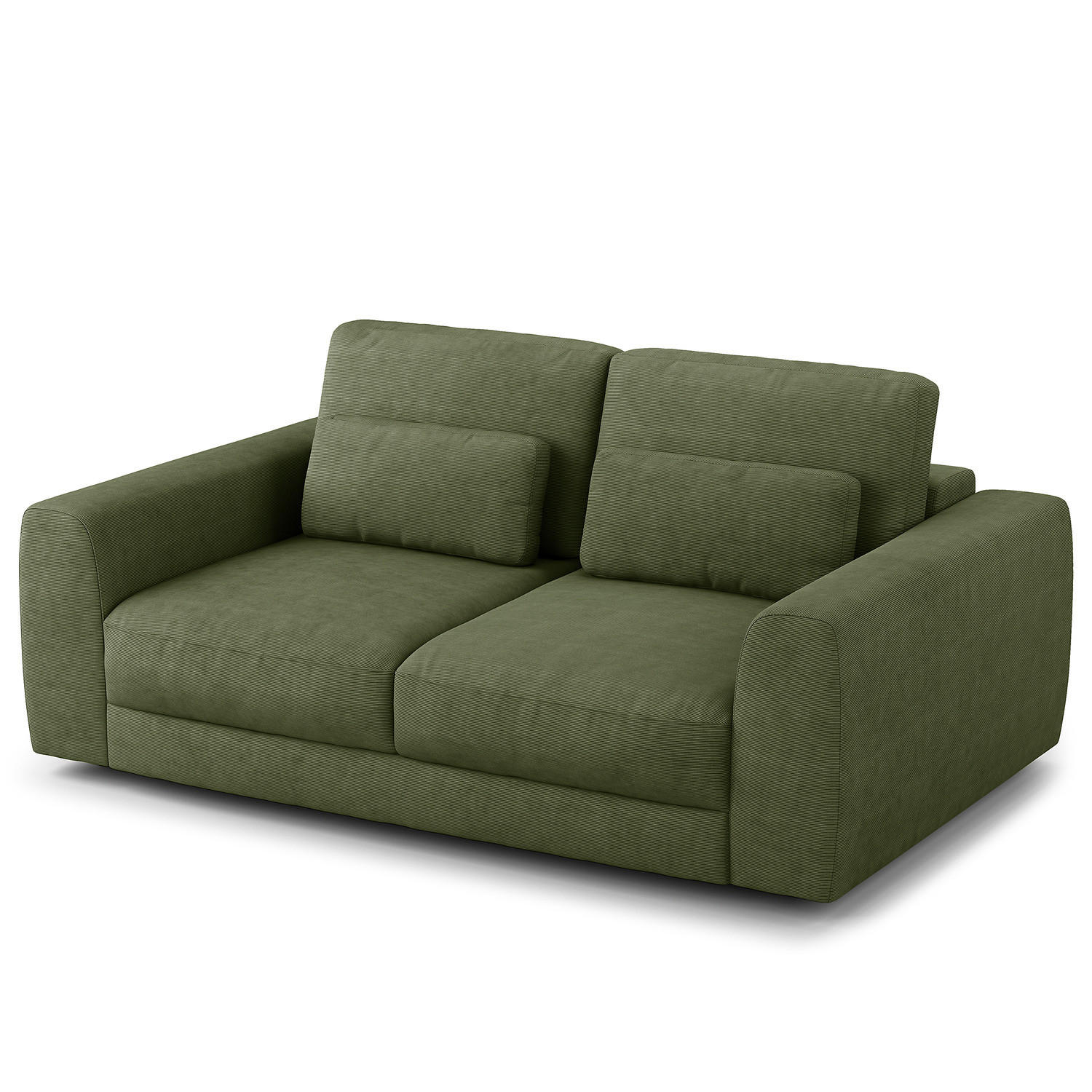 2-SITZER SOFA - Schwarz/Grün, Kunststoff/Textil (182/80/117cm) - home24