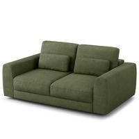 2-SITZER SOFA - Schwarz/Grün, Kunststoff/Textil (182/80/117cm) - home24