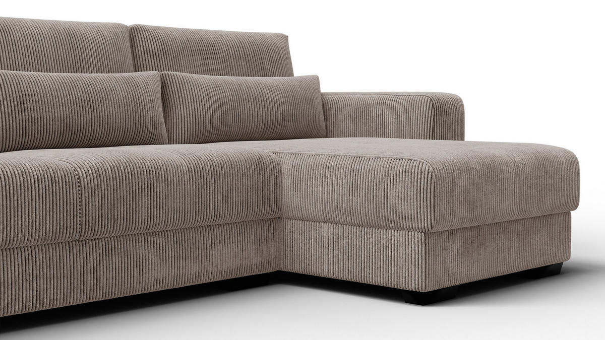 ECKSOFA OLI 4-Sitzer rechts, taupe - Taupe, Holz/Textil (295/172cm) - Courtois Laville