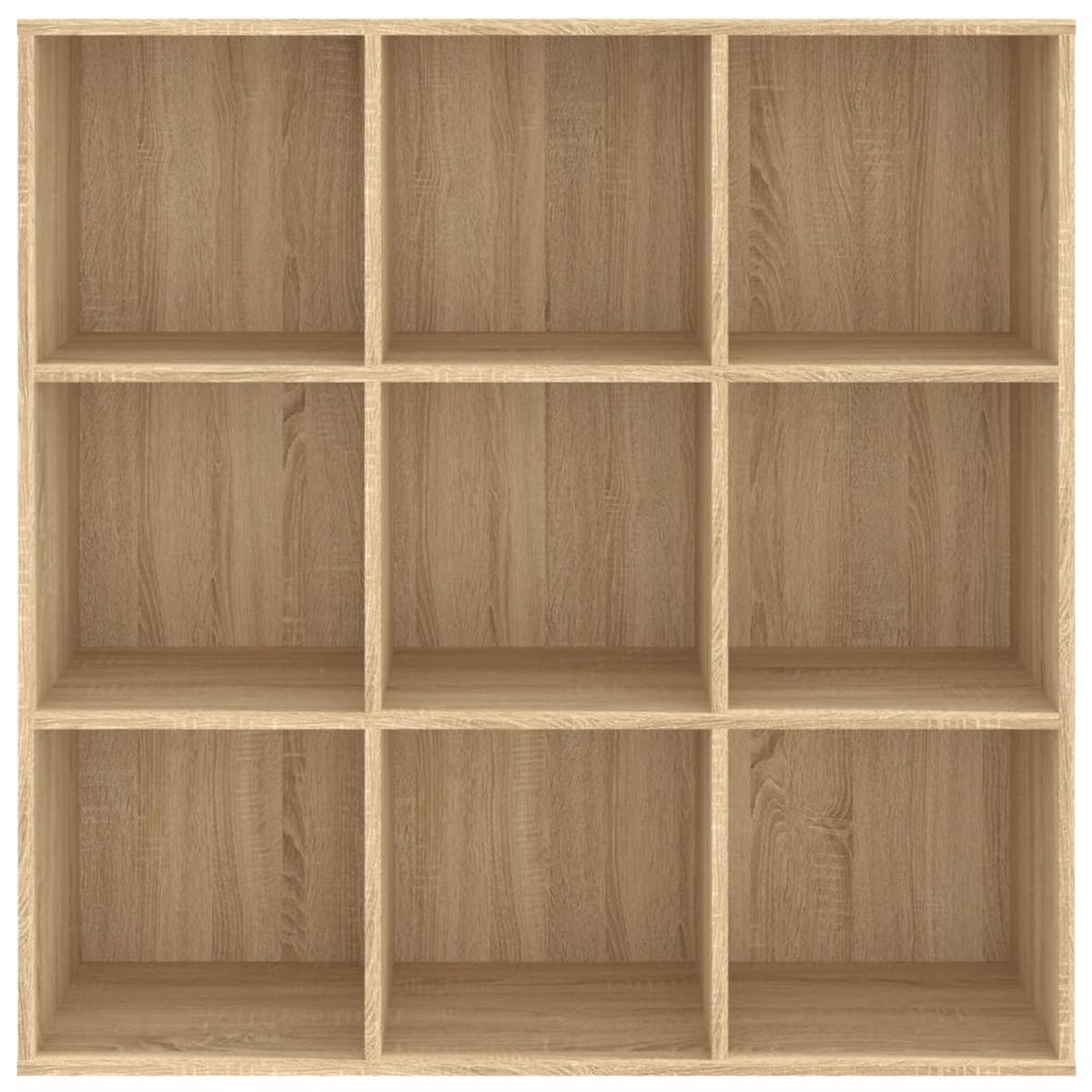 BÜCHERREGAL mit 9 Fächern 98/29/97,5 cm aus Holzwerkstoff Sonoma-Eiche Dekor - Sonoma Eiche, Holz (98/98/30cm) - vidaXL