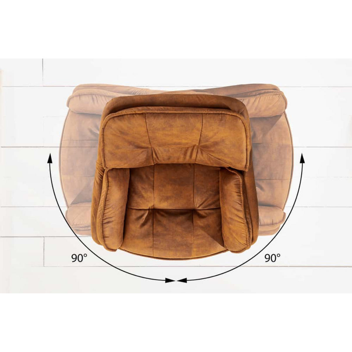 ARMLEHNSTUHL MR. LOUNGER Microfaser Hellbraun, Schwarz - Hellbraun/Schwarz, Textil/Metall (63/85/62cm) - riess-ambiente
