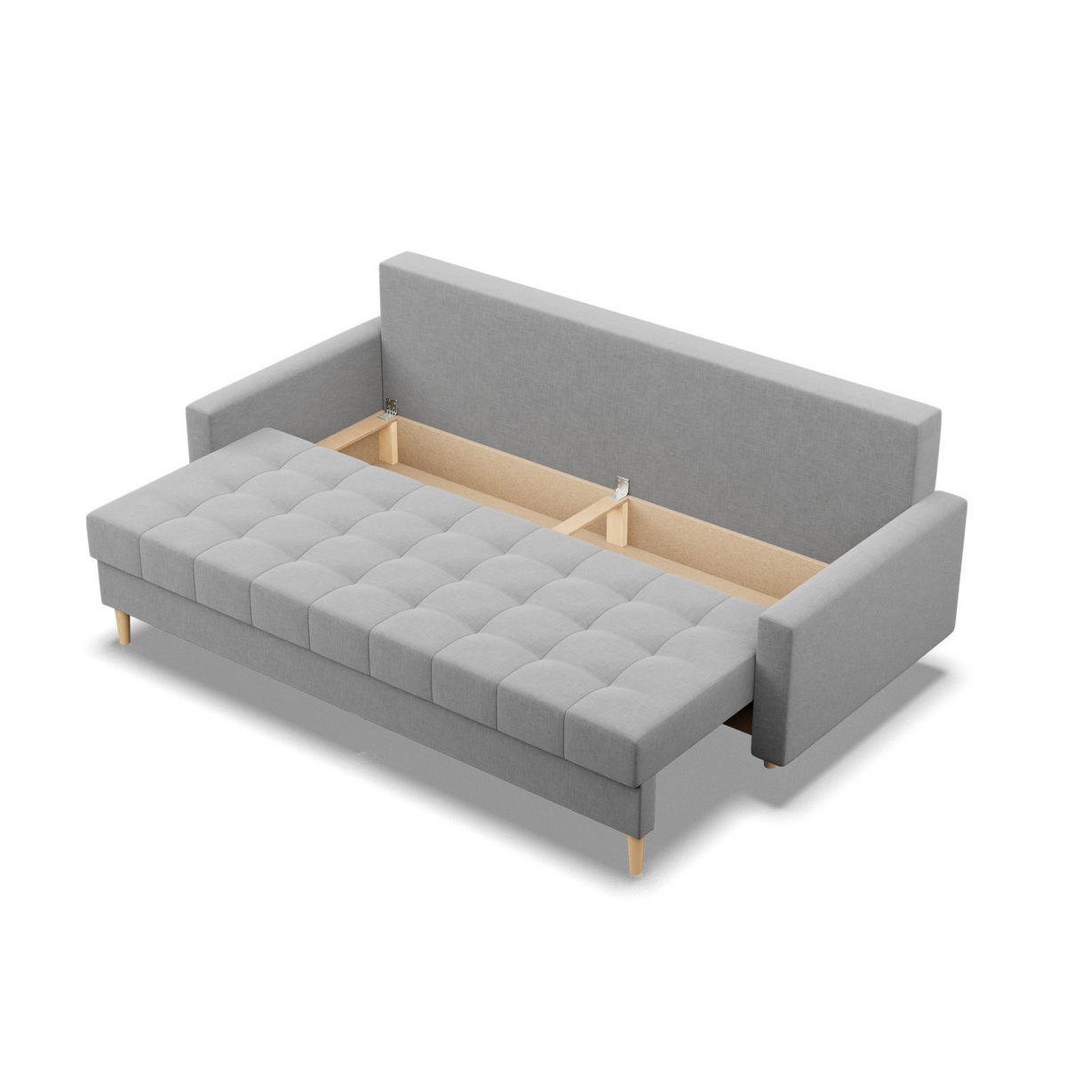 SOFA 3-SITZER MIT SCHLAFFUNKTION ELMA, Grau - Grau, Textil (212/88/92cm)