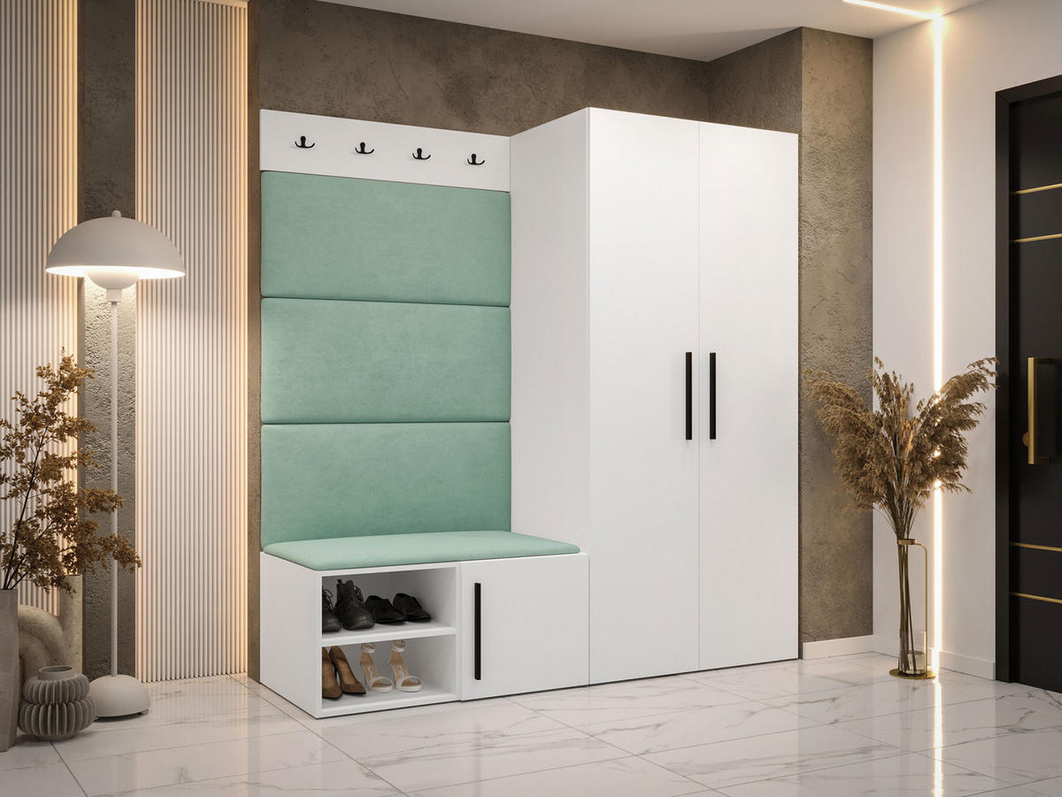 GARDEROBEN-SET Medi I - Schwarz/Weiß, Holzwerkstoff/Kunststoff (80/191/50cm) - MIRJAN24