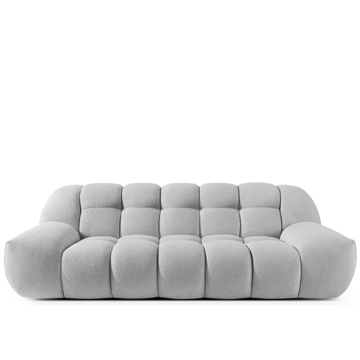 SITZGARNITUR VENA Bouclé, Hellgrau - Hellgrau, Holz/Textil (65/38/65cm) - KONSIMO®