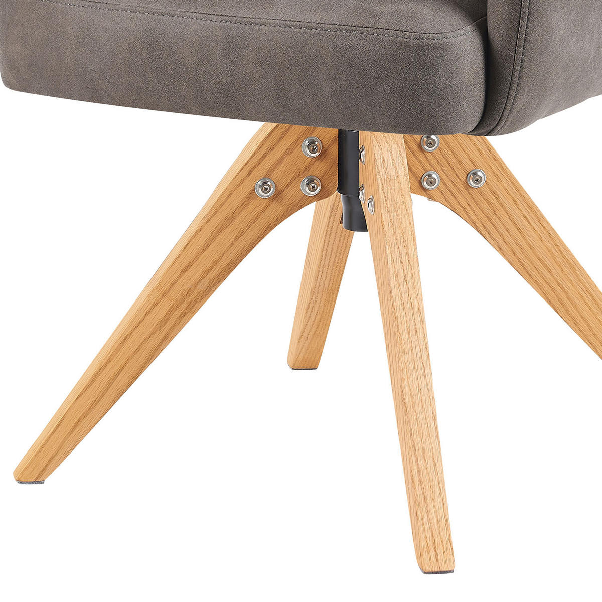ARMLEHNSTUHL Mika-Juna - Honigeiche/Taupe, Eichenholz/Holz (59/94/66cm) - DUBI Möbel