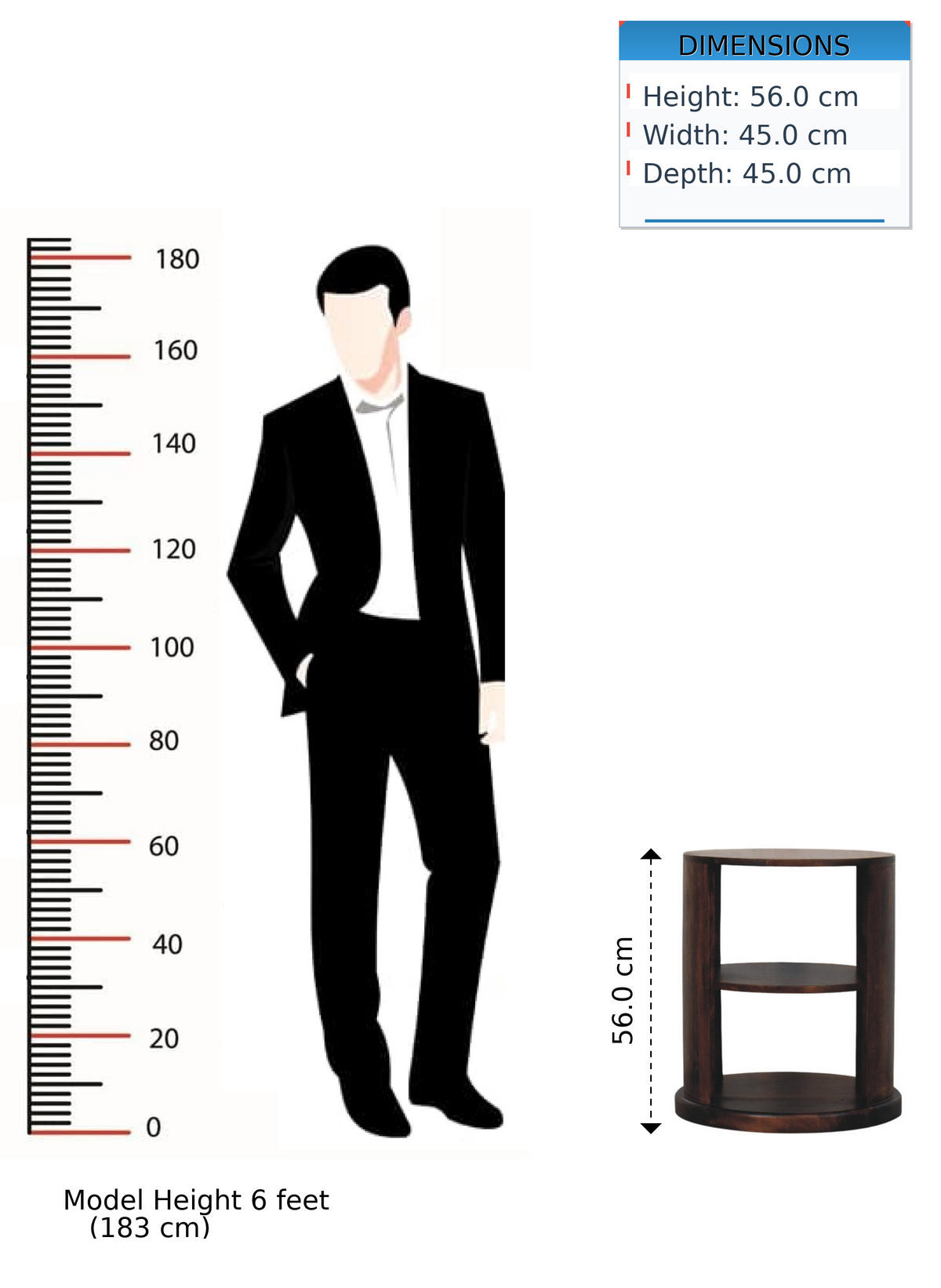BEISTELLTISCH mit California-Walnuss-Finish, 2 offene Ablagen, dunkelbraun - Dunkelbraun, Holz (45/45/56cm) - Artisan Furniture