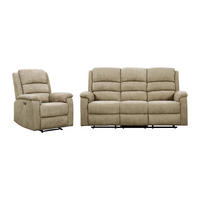 SOFAGARNITUR mit Relaxfunktion - 4 Personen - Stoff - Taupe - - Taupe, Textil (187/103/95cm) - Vente-Unique