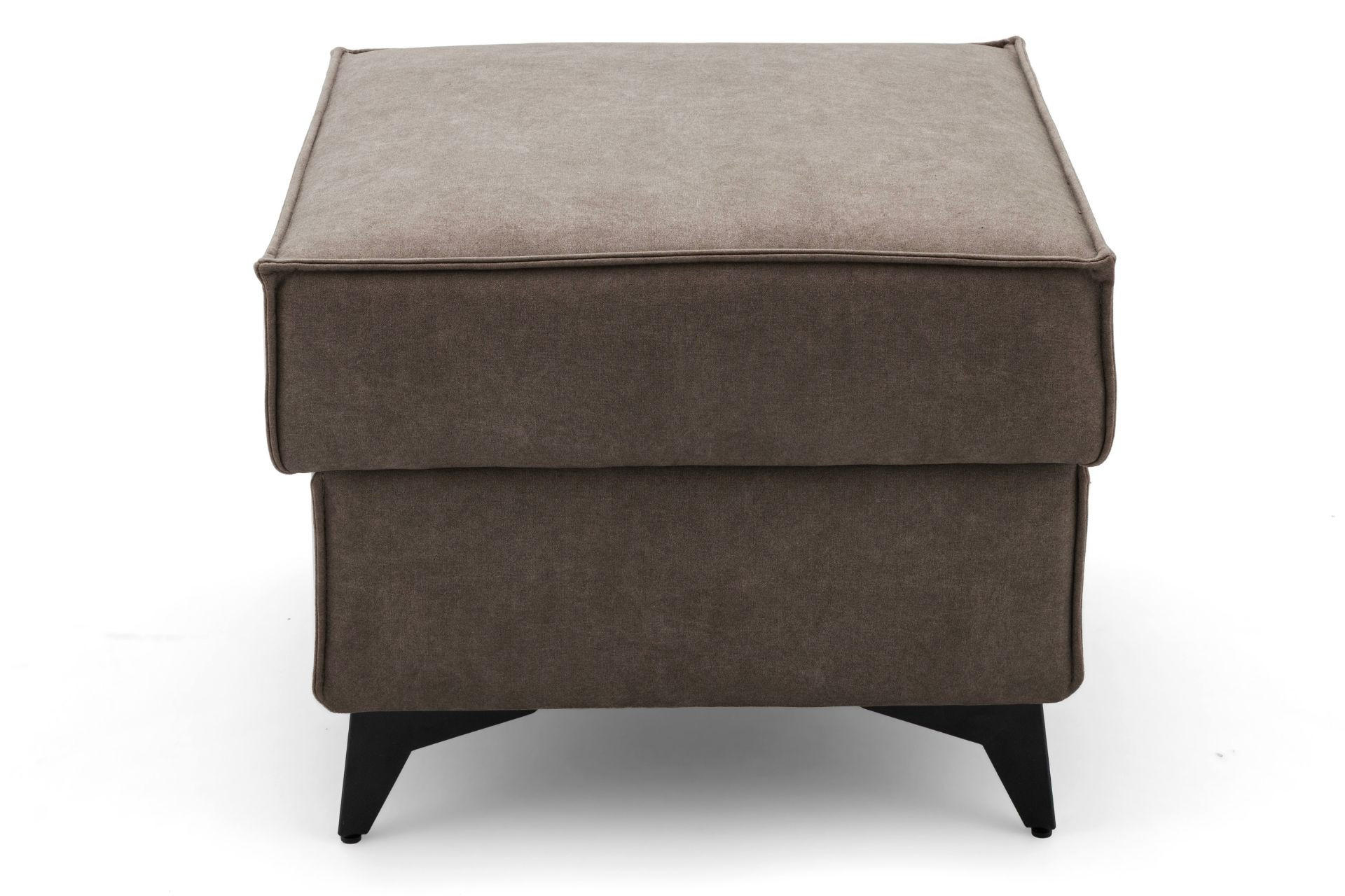 POUF PURE 55 x 55 cm Velours Beige - Beige/Schwarz, Holz/Textil (55/45/55cm) - Muffo