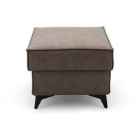 POUF PURE 55 x 55 cm Velours Beige - Beige/Schwarz, Holz/Textil (55/45/55cm) - Muffo