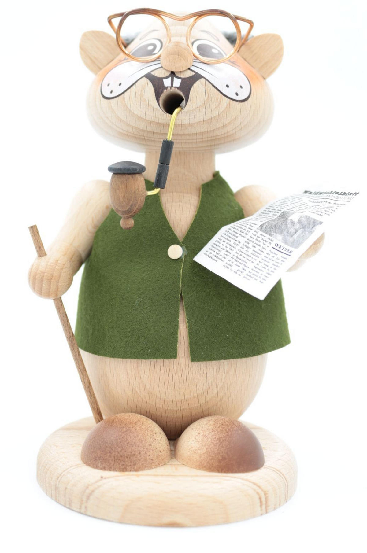 RAUCHFIGUR Hamster Opa 18 cm - Multicolor, Holz (12/18/0.1cm)