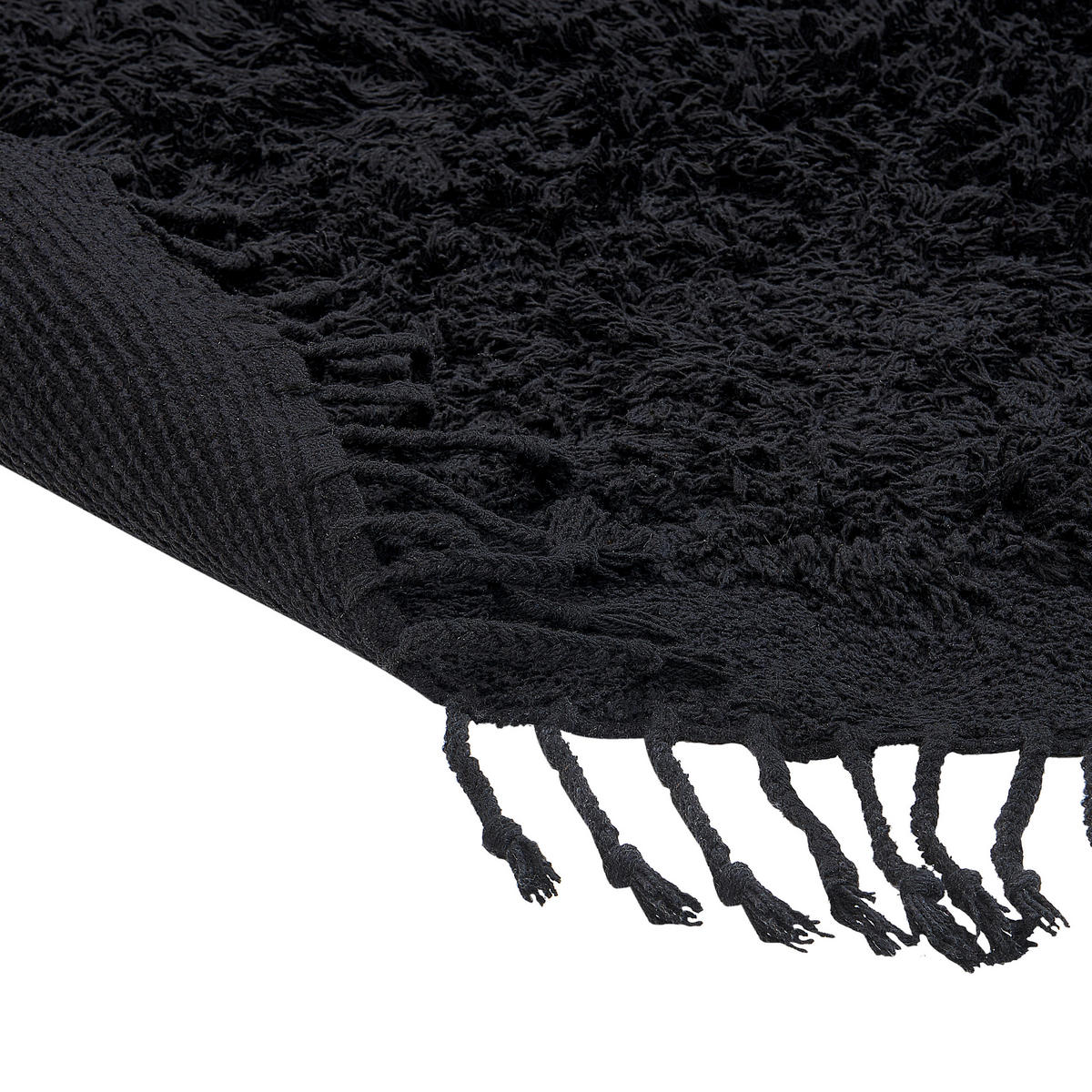 SHAGGY-TEPPICH Bitlis 140/140 cm - Schwarz, Textil (140/140cm) - Beliani