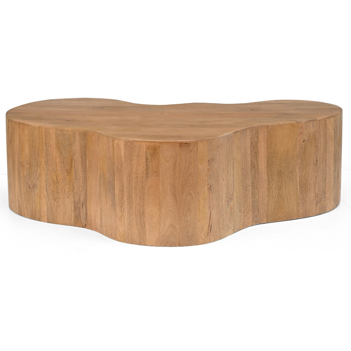 COUCHTISCH Organisch aus Mangoholz, natur - Braun, Holz (129/54/36cm) - Giga Meubel