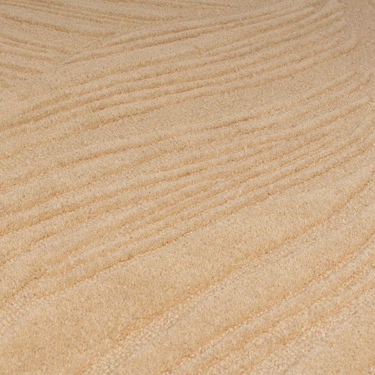 WOLLTEPPICH Blatt-Design, handgetuftet LEVEN LEE, Braun 120x170 cm - Braun, Textil (120/170cm) - KADIMA DESIGN