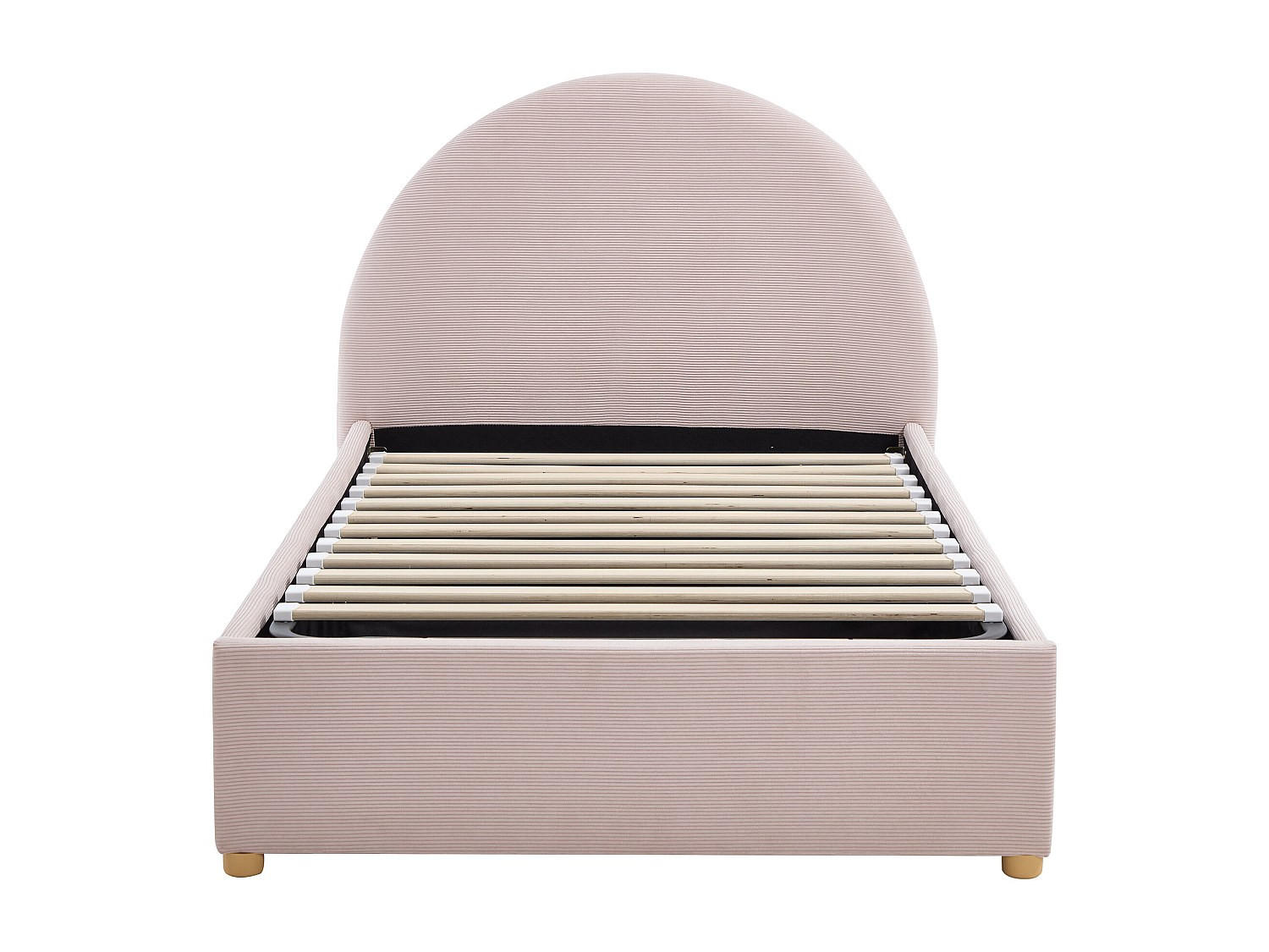 BETT mit Bettkasten - 1 Person - Samt, Stoff - Rosa - Pink, Textil (90/190cm) - Vente-Unique
