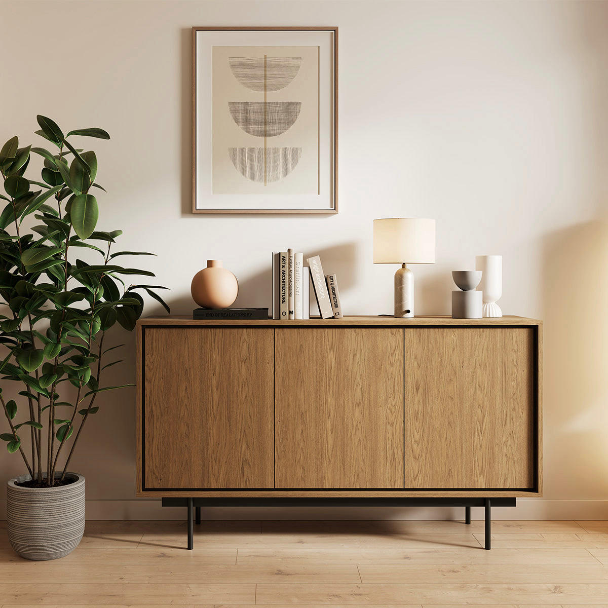 KOMODA Vidia Drvo - smeđa, drvni materijal (149.6/85/38cm) - Petits-meubles
