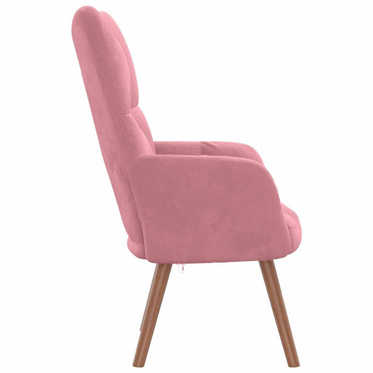 RELAXSESSEL Rosa Samt - Rosa, Naturmaterialien (69/95.5/61.5cm) - vidaXL