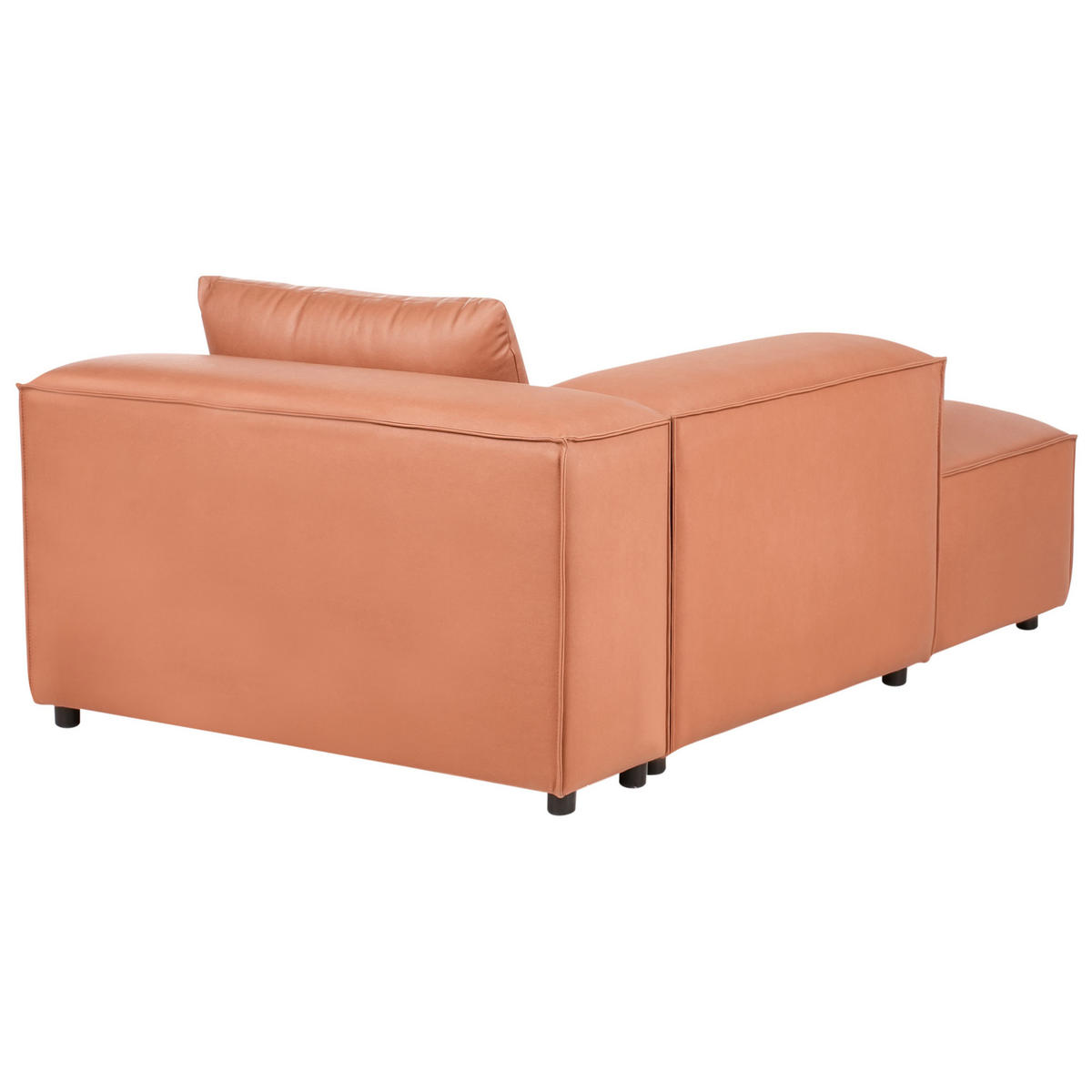 CHAISELONGUE-RECHTSSEITIGE Stoff Goldbraun Brande - Goldfarben, Textil (121/70/184cm) - Beliani