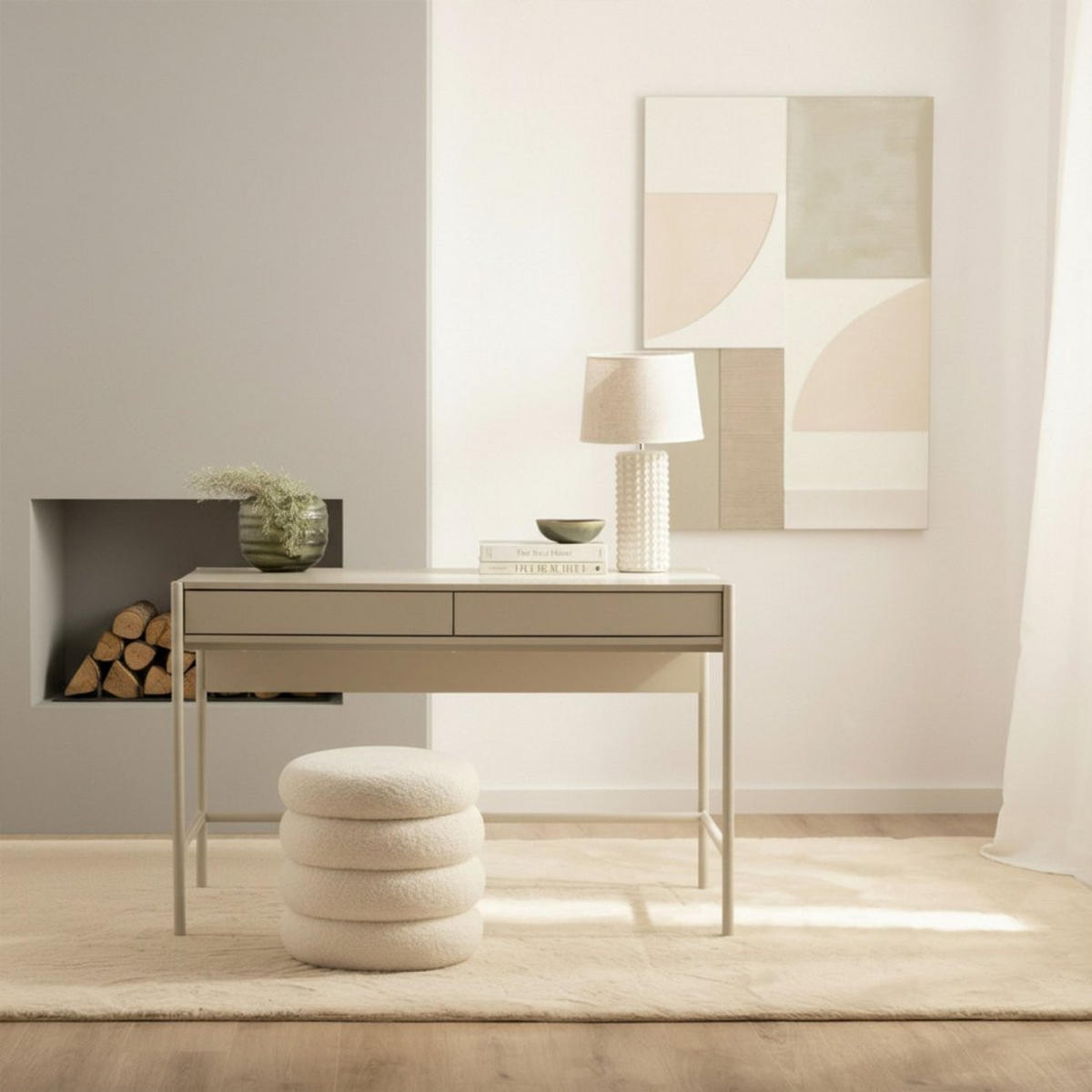 SCHREIBTISCH Cleo Grau 120 cm x 78 cm - Grau, Holzwerkstoff (60/120/78cm) - Klast Home