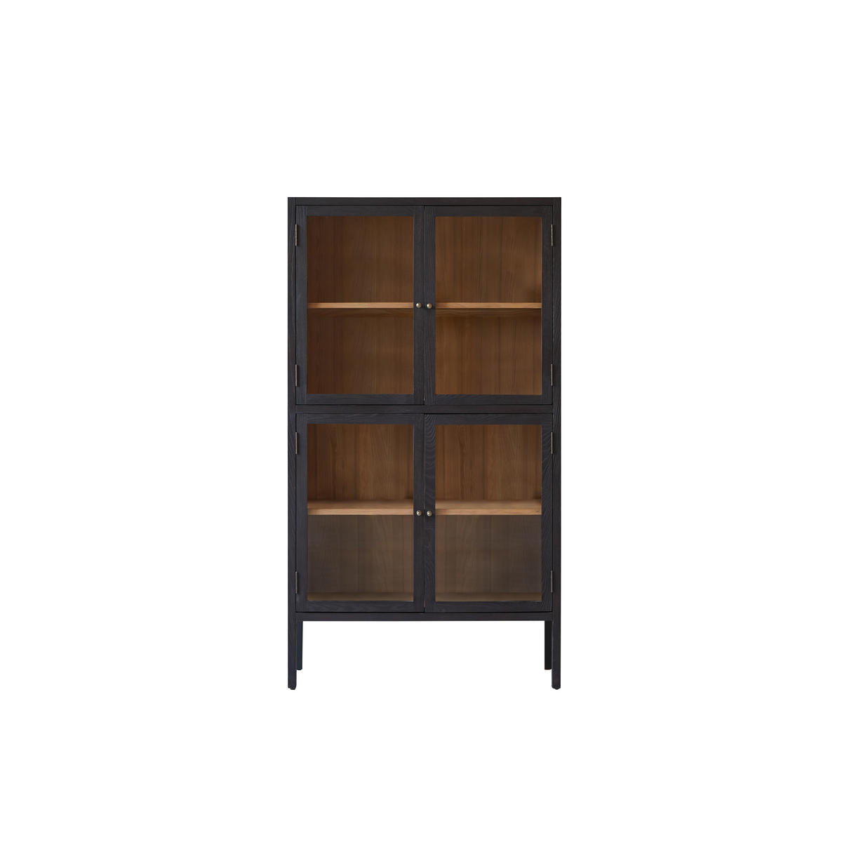 GESCHIRRSCHRANK Carmen Schwarz aus Eschenholz - Schwarz, Holz (100/180/45cm) - Tikamoon