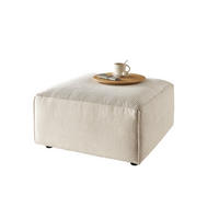 POLSTERHOCKER RANI Cremeweiß Cord - Creme/Schwarz, Kunststoff/Textil (80/42/80cm) - KAWOLA
