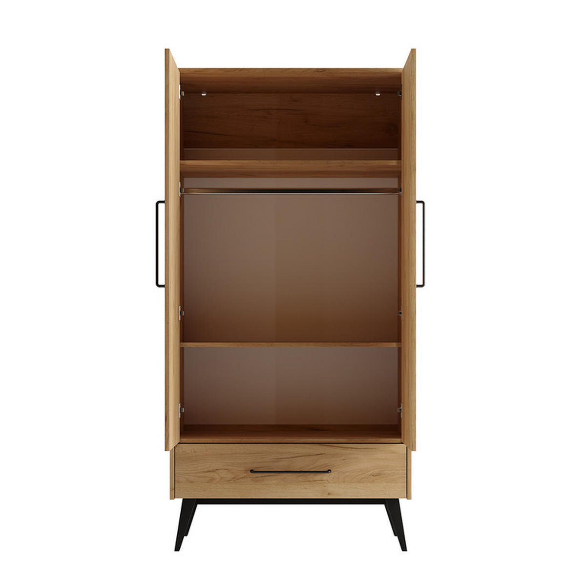 SKŘÍŇ 2DVEŘOVÁ Retro Dřevo - hnědá, kompozitní dřevo (100/199.6/52.4cm) - Petits-meubles