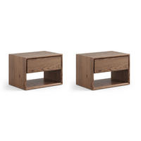 2ER-SET NACHTKONSOLE Adria Smoke Wildeiche 50 / 35 / 35cm - Eichefarben, Holz (50/35/35cm) - Feldmann-Wohnen