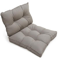 LOUNGEKISSEN Flair Outdoor Sitz 60x60x10cm mit Rücken 60x40x12cm Hellgrau (2tlg) - Hellgrau, Textil (60/60cm) - Beautissu 