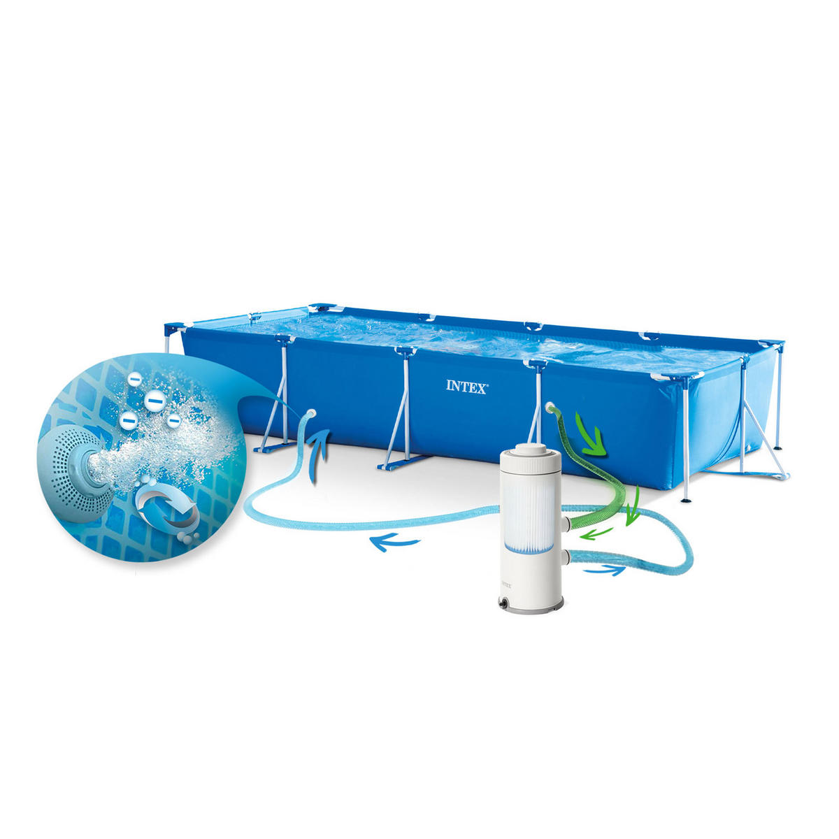POOL SET 450 x 220 x 84 cm, 10in1 - 28274 - Blau, Textil (450/84/220cm)
