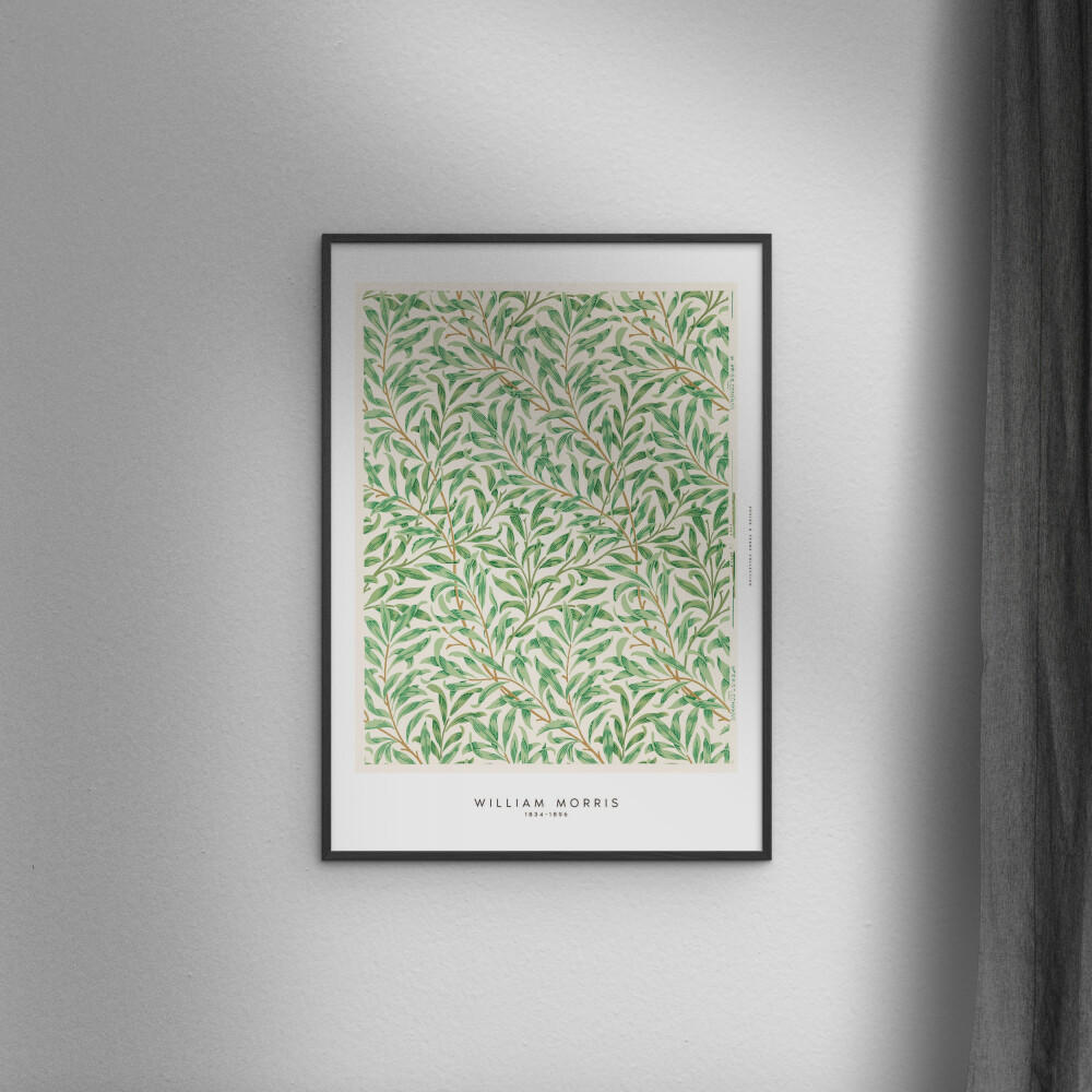POSTER mit Rahmen William Morris - Green Leaves - Schwarz/Grün, Holz/Papier (50/70cm) - Poster&Frame