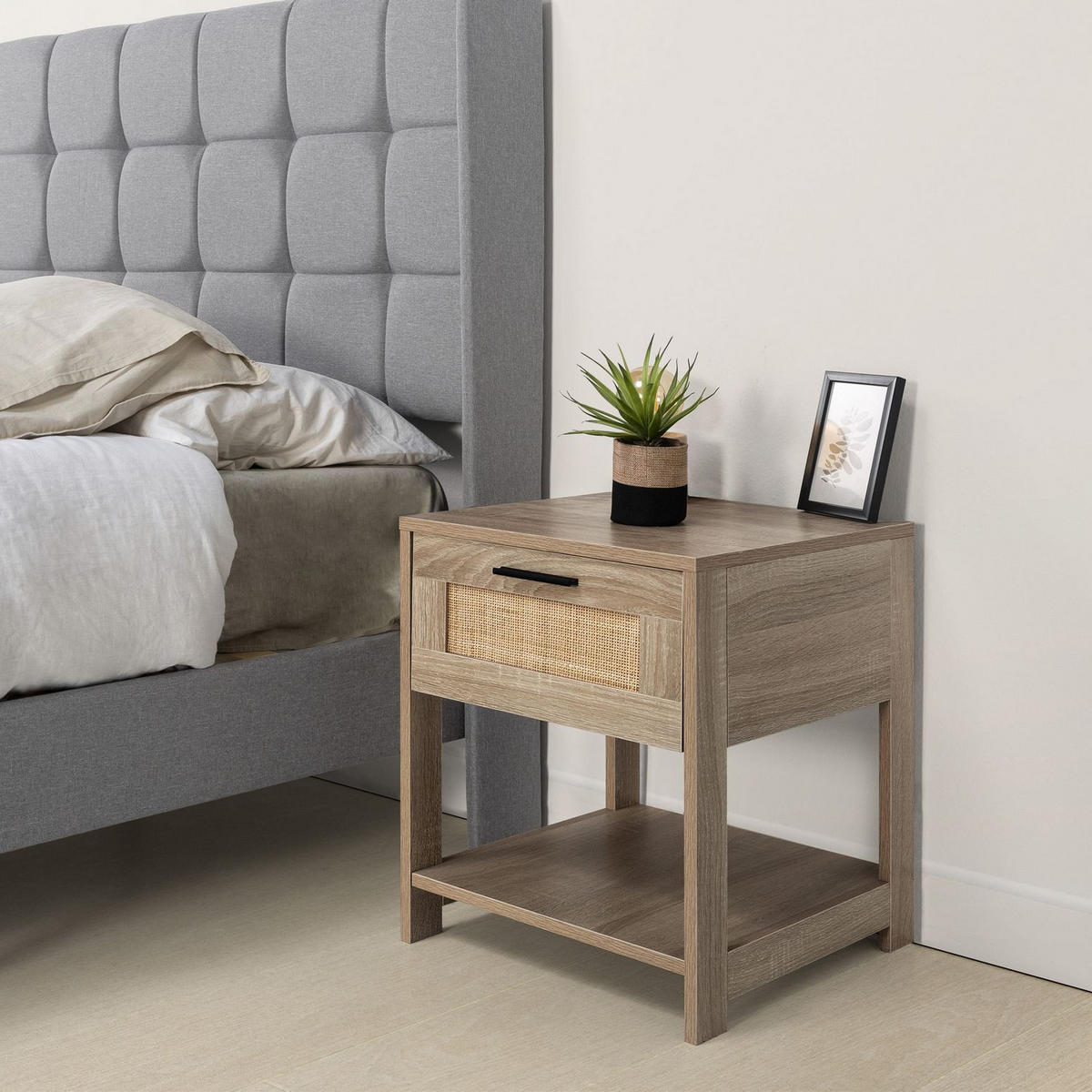 NACHTTISCH Dalia 1 Schublade - Eichefarben, Holz/Holzwerkstoff (40/48/40cm) - VS Venta-stock