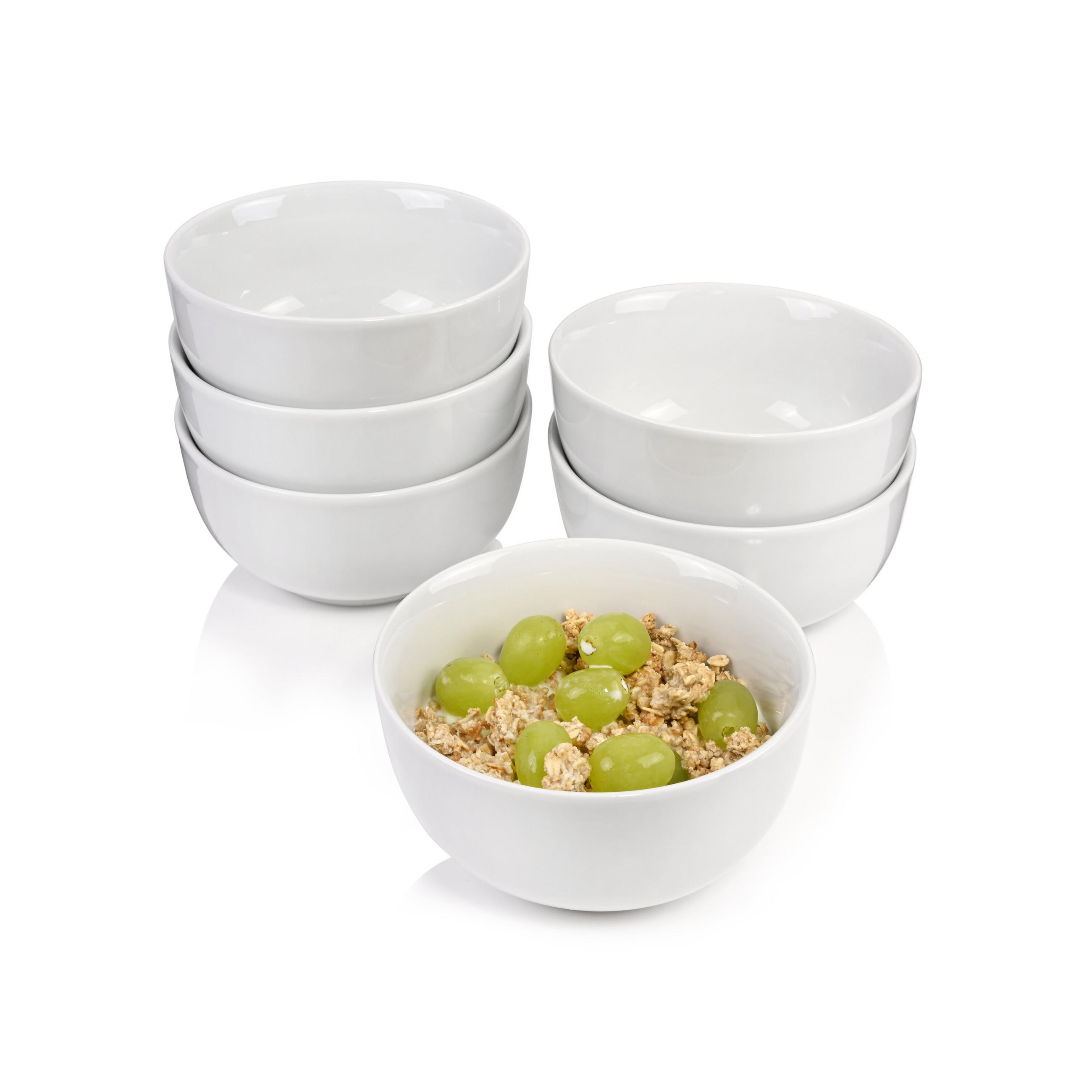 MÜSLISCHALEN SET NEW PORT - 6 teilig aus Porzellan - Weiß, Keramik (14cm) - Sänger