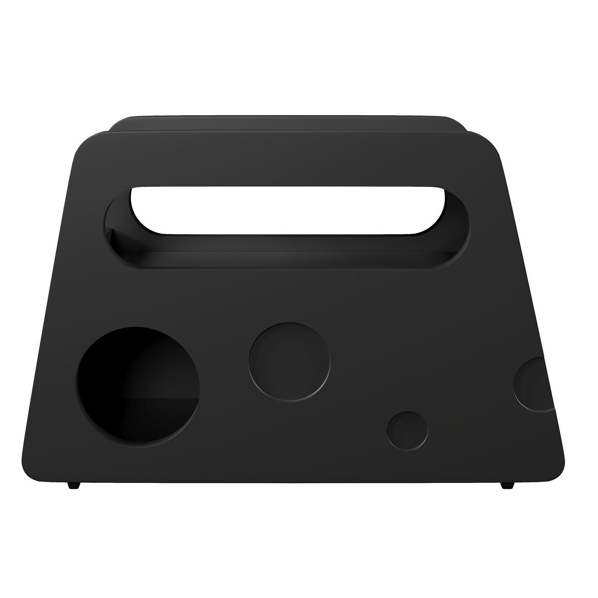 BEISTELLTISCH 81/33/51,5 cm schwarz aus MDF und Spanplatte mit Rollen - Schwarz, Holzwerkstoff (81/33/51.5cm) - OKWISH