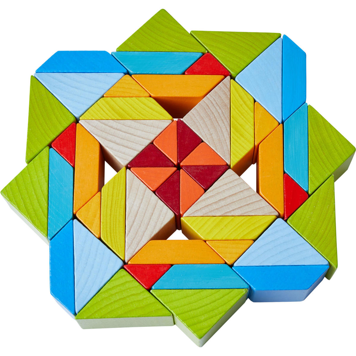 3D-LEGESPIEL Würfelmosaik, Buche - Multicolor, Naturmaterialien (22.3/7/51.2cm) - Haba