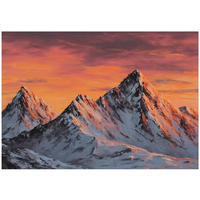 FOTOTAPETE Gebirge Natur Orange 350x250 cm - Multicolor, Papier (350/250cm) - Wallarena