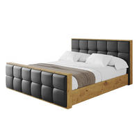 POLSTERBETT mit Bettkasten, Fußteil und Lattenrost, Boxbett ohne Matratze - ENZO7-Z 180x200 Schwarz Kunstleder - Schwarz Hochglanz, Holzwerkstoff/Textil (180/200cm) - ALTDECOR