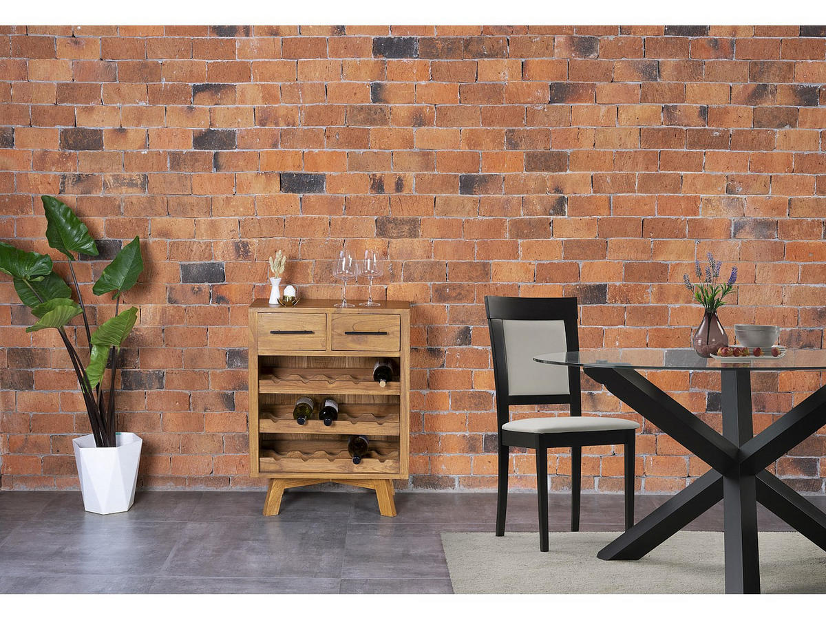 WEINREGAL - 60 cm x 35 cm - holz - naturfarben hell Aveiro - Naturfarben, Holz (60/80/35cm) - Vente-Unique