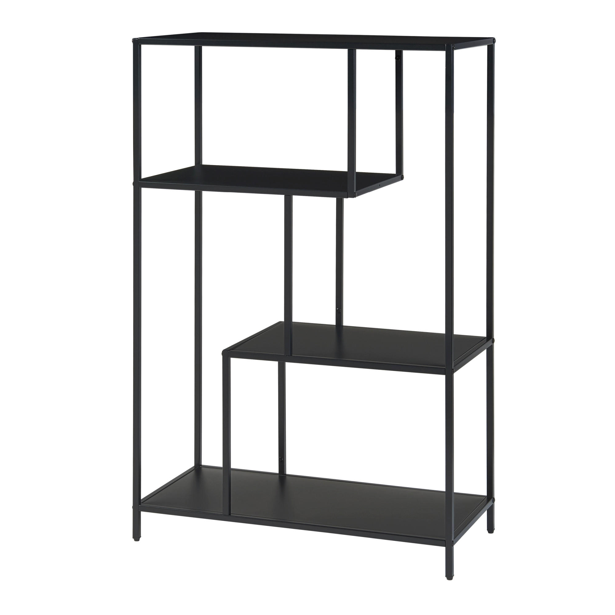 BÜCHERREGAL Reisjärvi - Schwarz, Metall (75/115/35cm) - [en.casa]