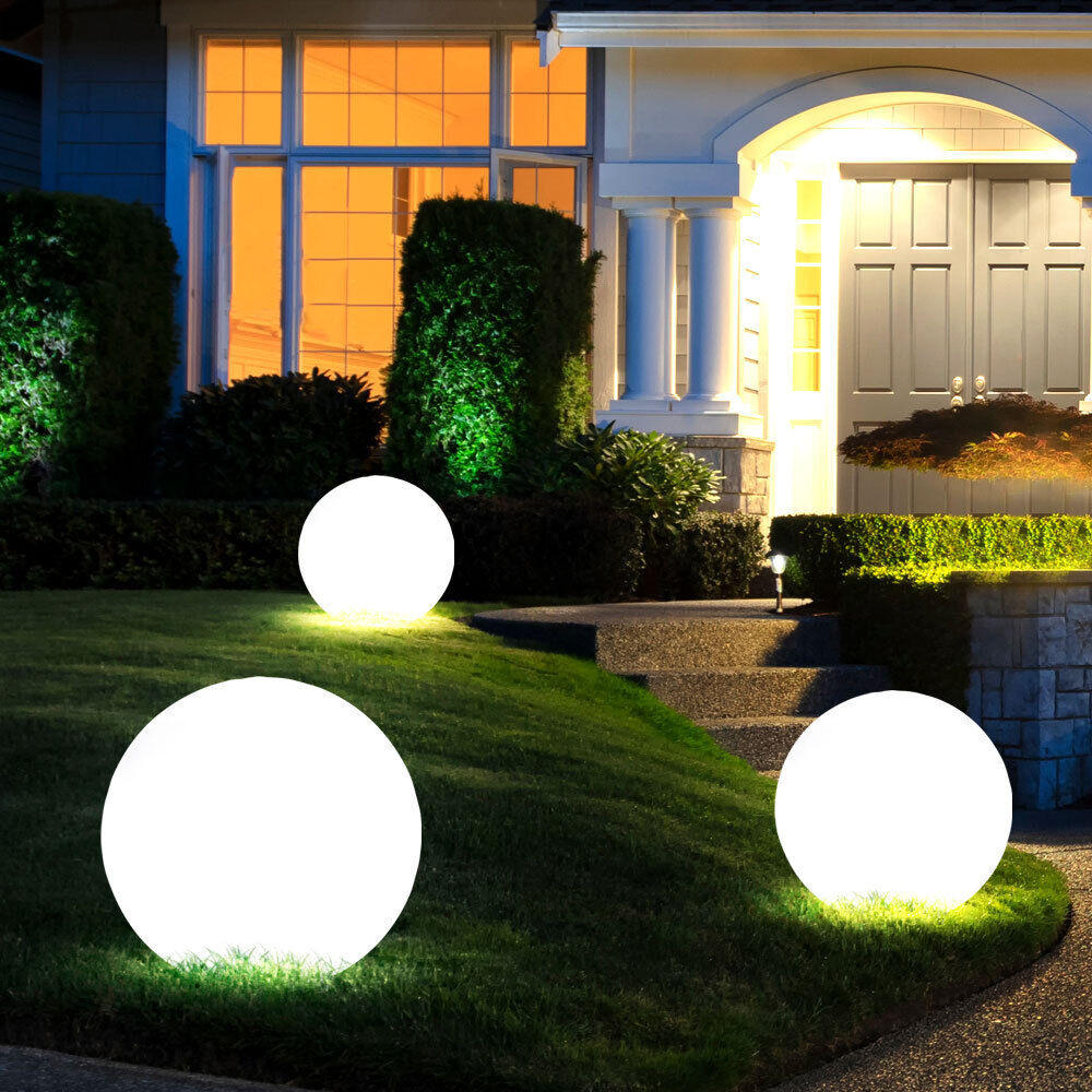 LED AUSSENLEUCHTE Rund Weiß 3er Set - Weiß, Kunststoff (30/30/70cm)