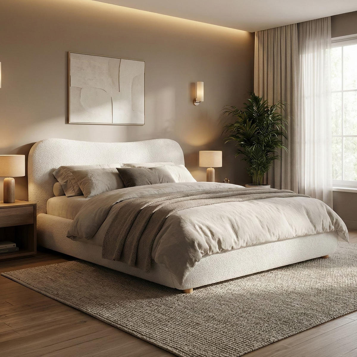 POLSTERBETT 160 cm/200 cm cm Stoff Creme - Creme, Textil (181/224cm) - CLP