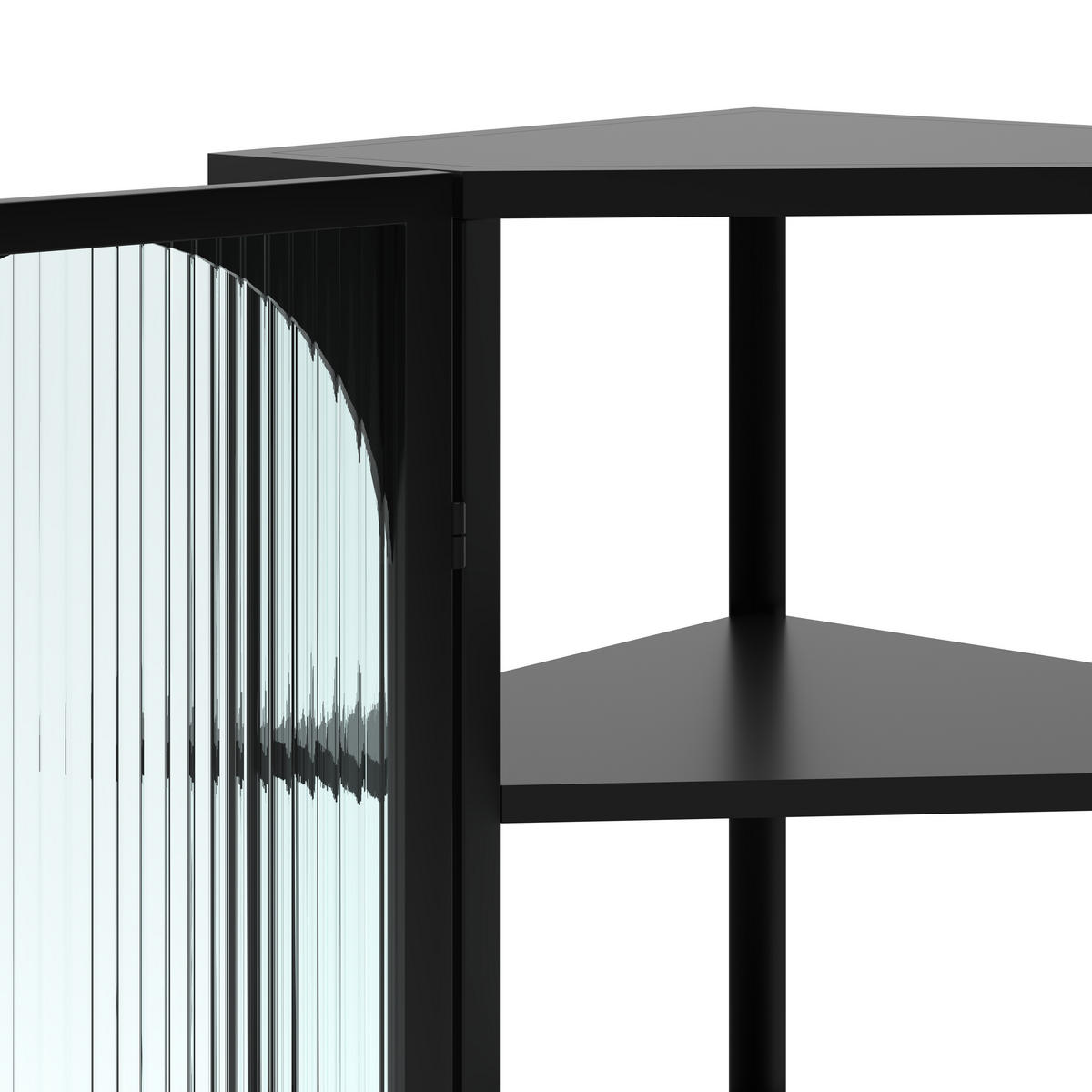 BAD-WANDSCHRANK Schwarz, Glastür & 4 Ablagen, 56 x 40 x 105 cm - Schwarz, Metall (56/105/40cm) - Urban Meuble