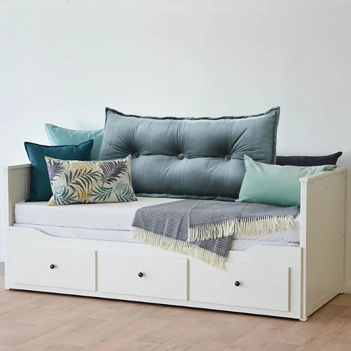 RÜCKENKISSEN Samtlook Grau 100 cm - Grau, Textil (45/100cm) - Vercart
