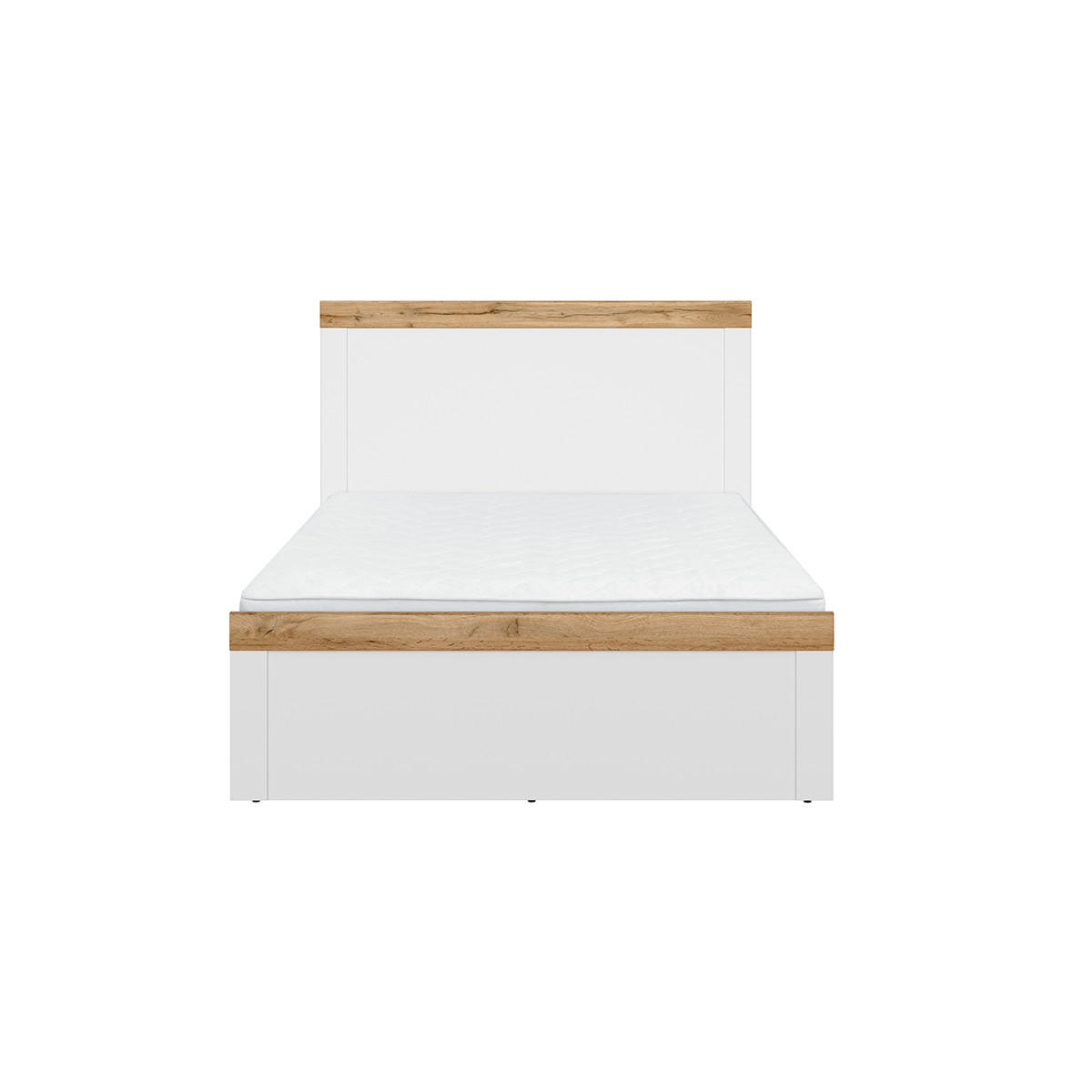 BETT 120/200 Hella Weiß und Holz - Weiß, Holzwerkstoff (120/200cm) - Petits-meubles