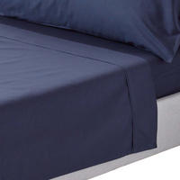 BETTLAKEN ohne Gummizug, Ägyptische Baumwolle, Fadendichte 200 - Dunkelblau, Textil (230/255cm) - Homescapes