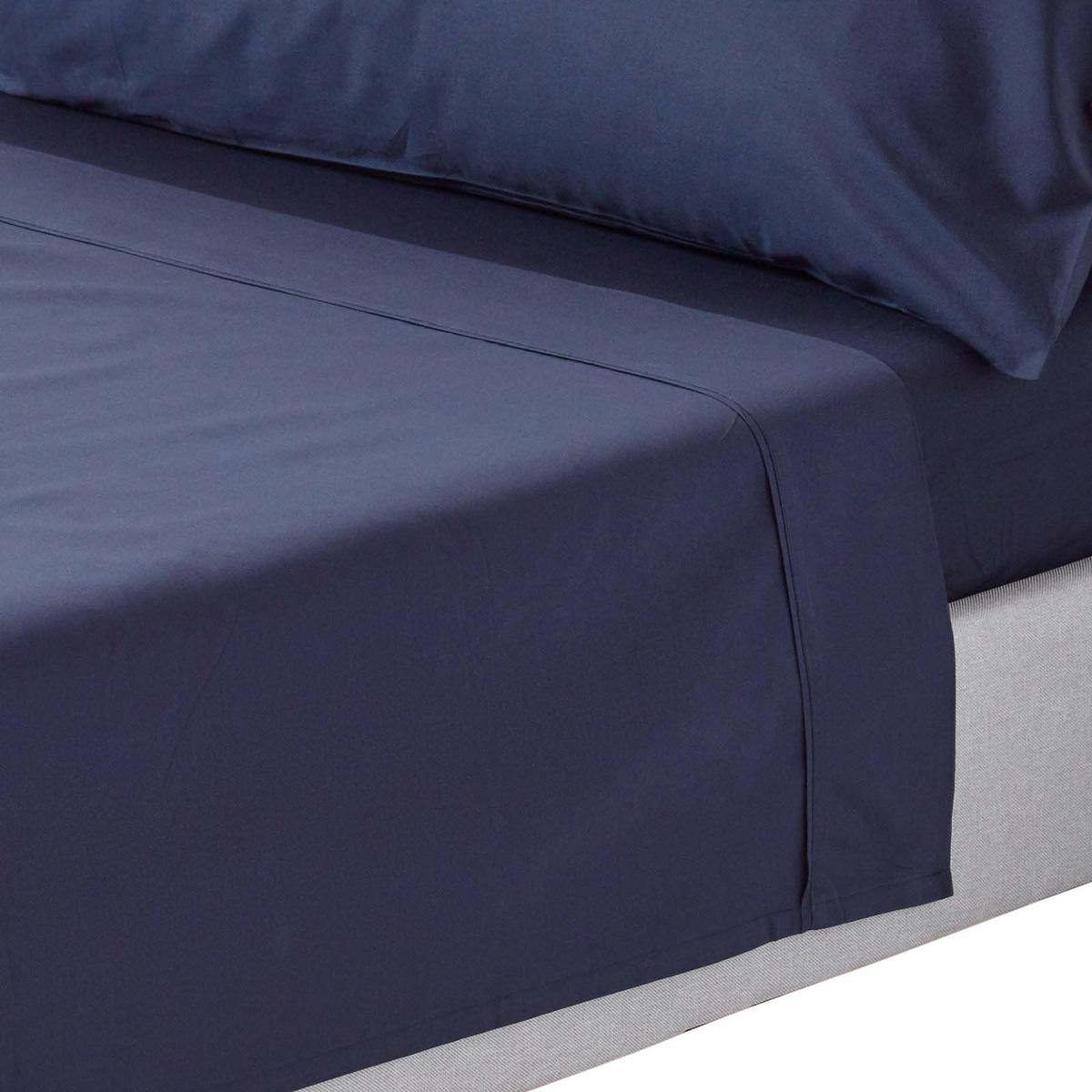 BETTLAKEN ohne Gummizug, Ägyptische Baumwolle, Fadendichte 200 - Dunkelblau, Textil (230/255cm) - Homescapes